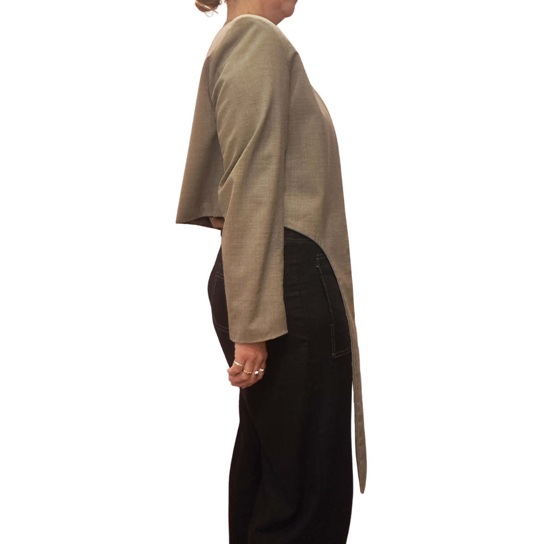 Ricochet - Long Tie Wool Blazer - Side View