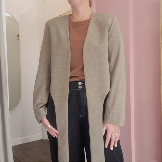 Ricochet - Long Tie Wool Blazer - Size 12
