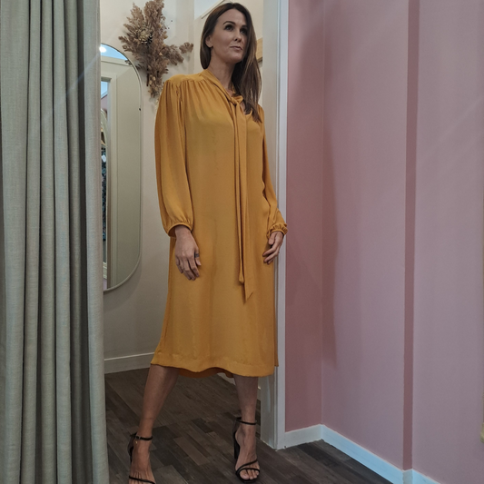 Ricochet - Mustard Midi Dress - Size XS