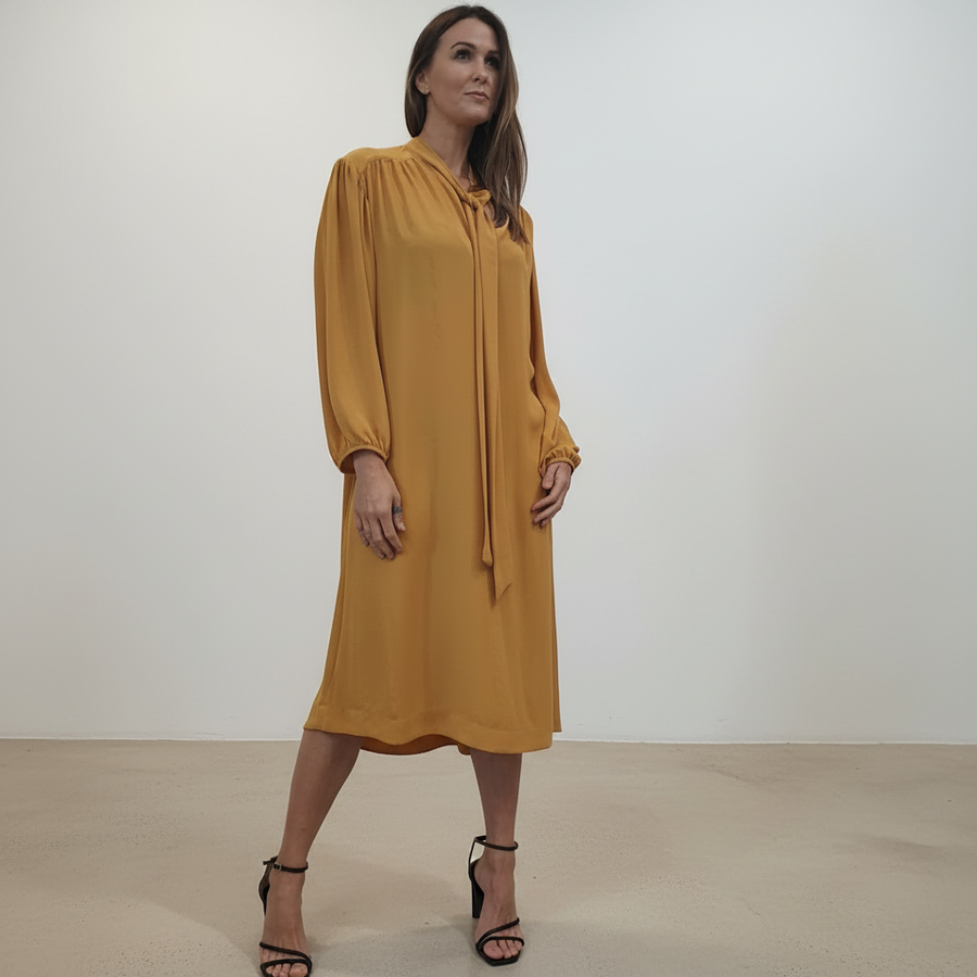 Ricochet - Mustard Midi Dress - Size XS