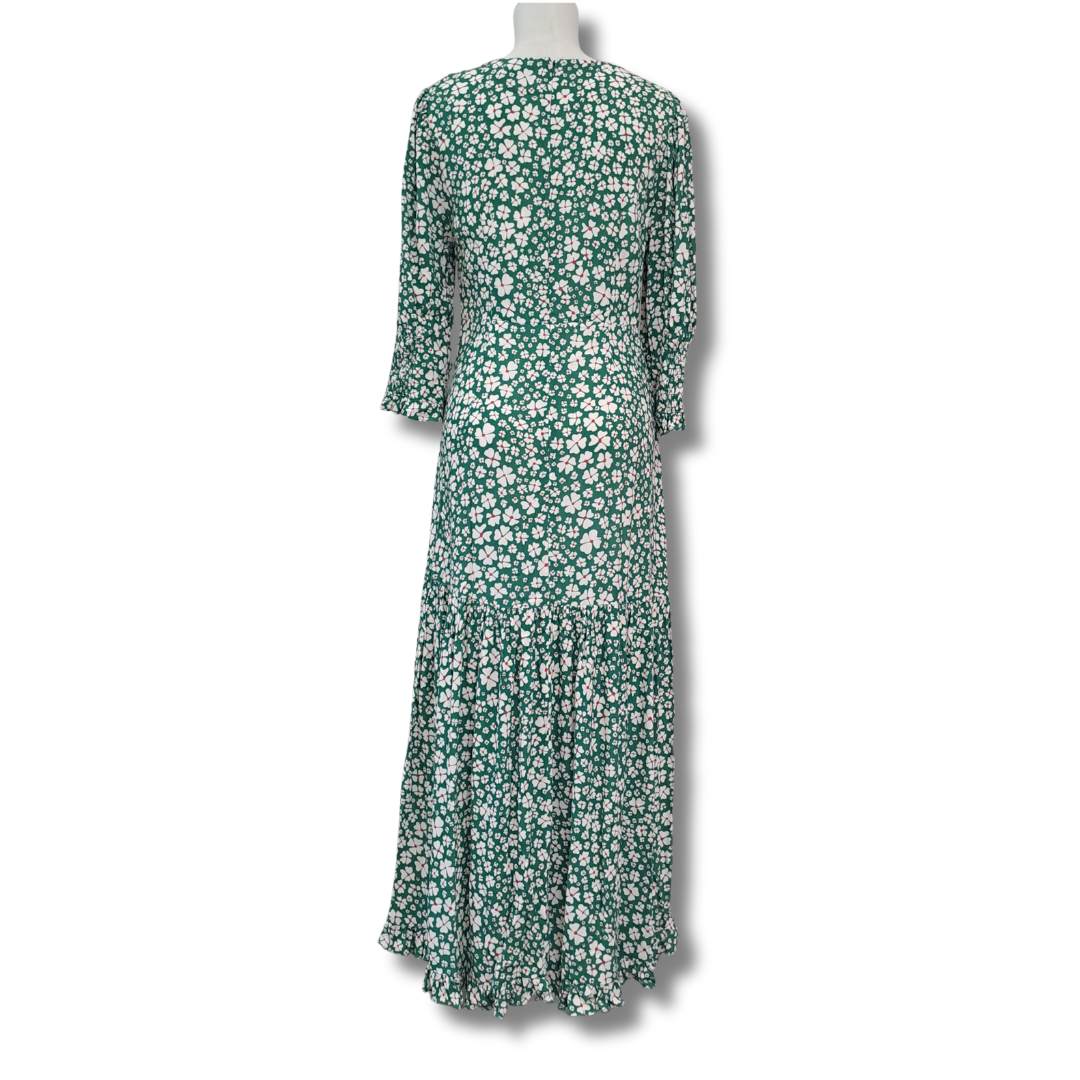 Rixo - Green Petal Dress - Back