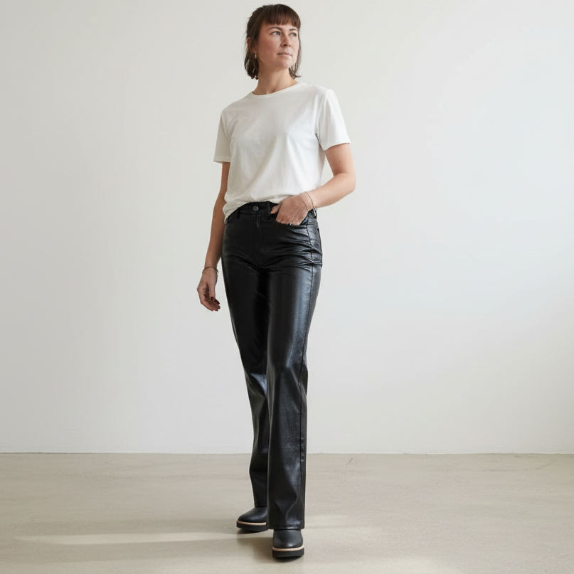 Rotate Birger Christensen - Logo Embossed Faux Leather Pants - Size 6
