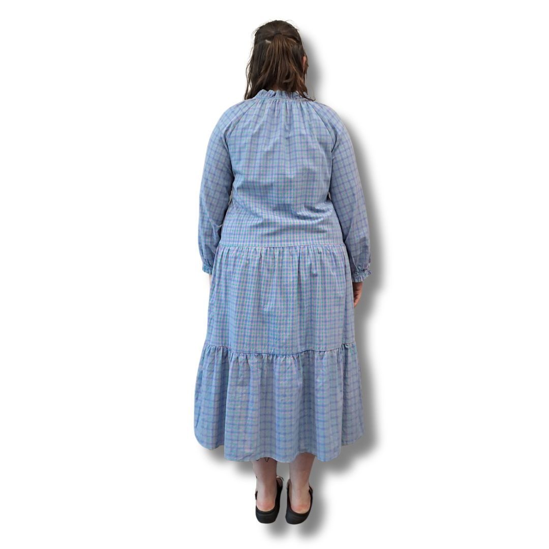 Ruby & Rain - Tartan Maxi Dress - Size XS (16) - Back View