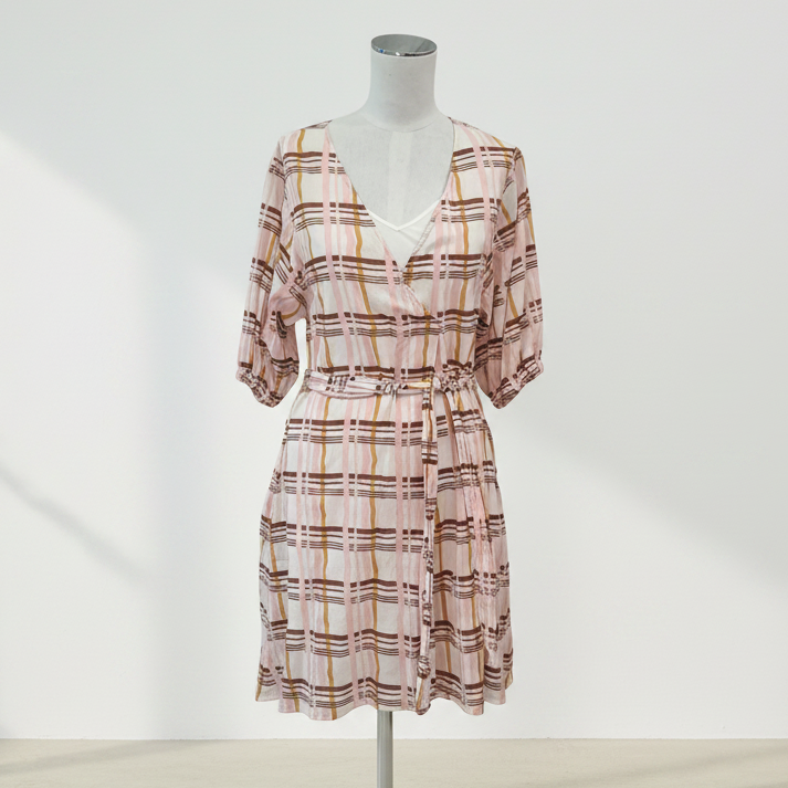 Saba - Plaid Cotton Dress - Size 6