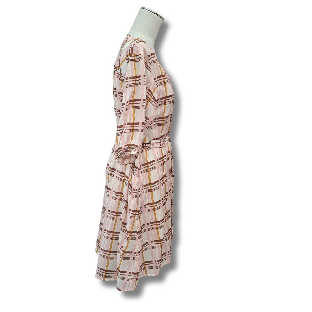 Saba - Plaid Cotton Dress - Side View