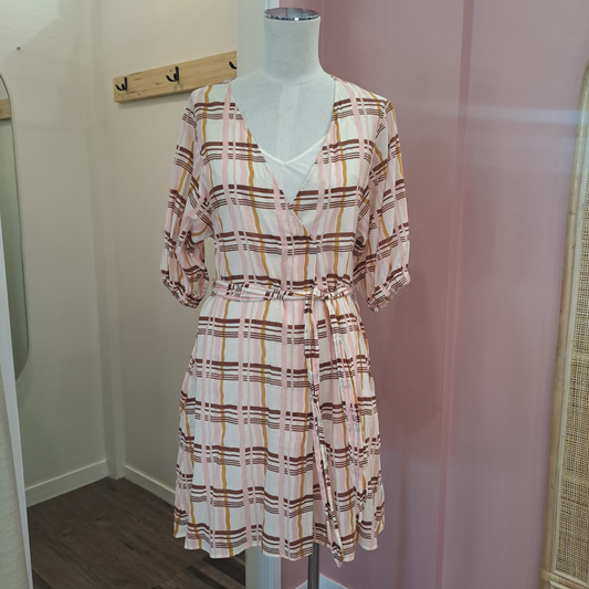 Saba - Plaid Cotton Dress - Size 6