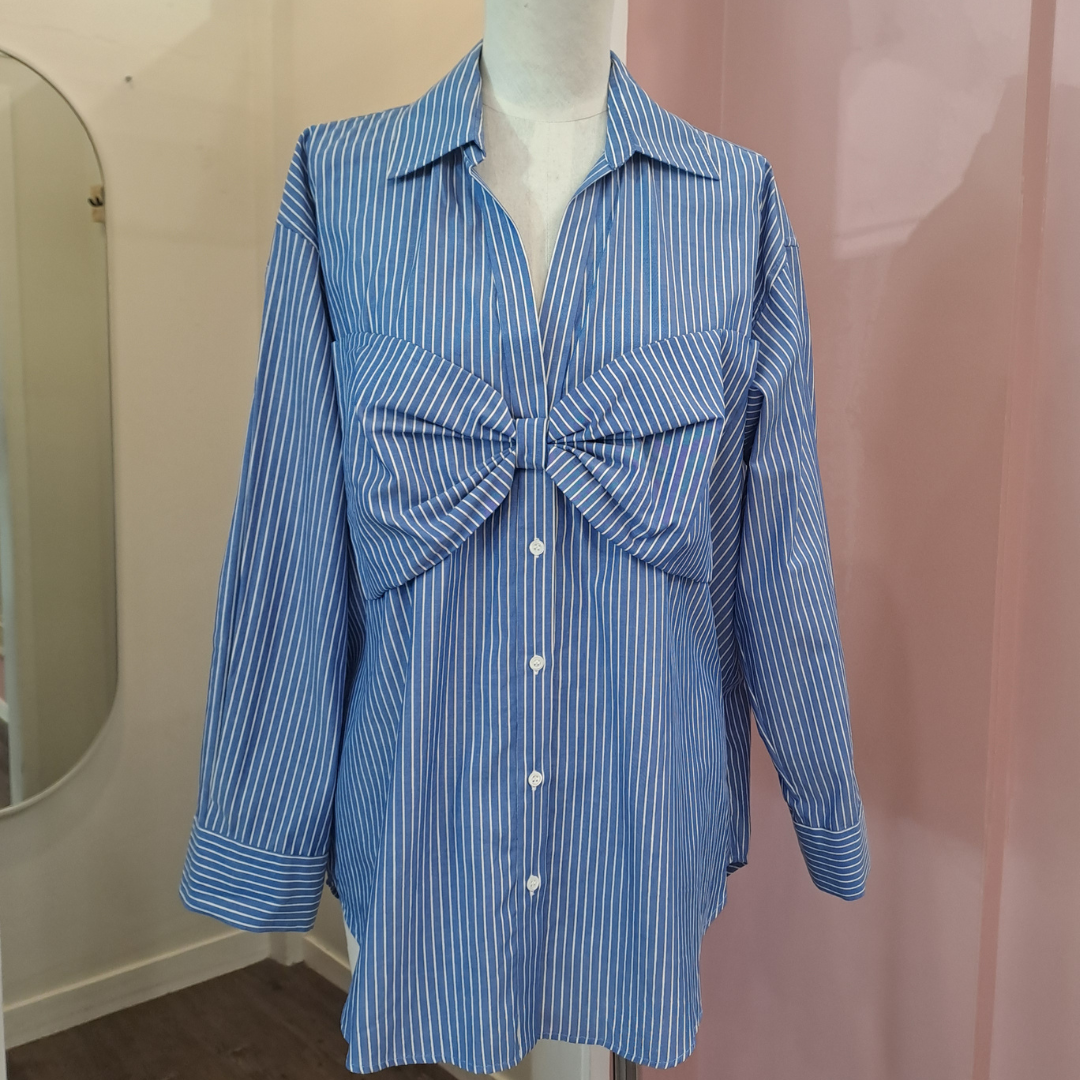 Sandro - Oversized Bow Shirt - Size 6