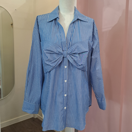 Sandro - Oversized Bow Shirt - Size 6