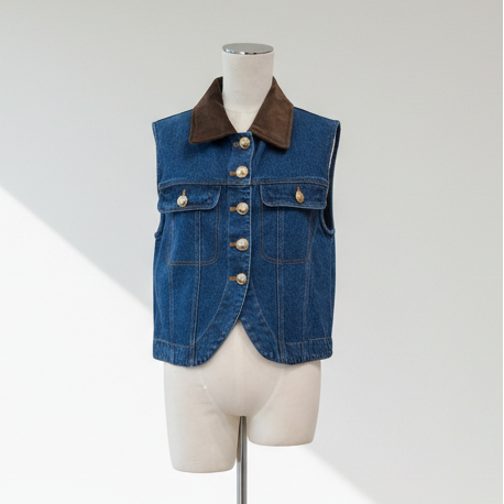 Sandro - Sleeveless Denim Jacket - Size S