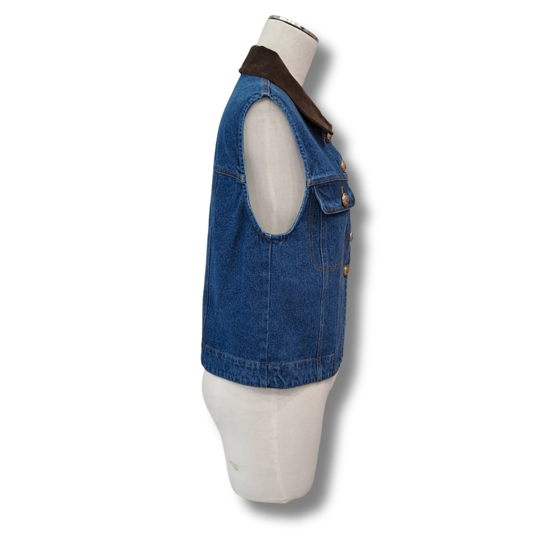 Sandro - Sleeveless Denim Jacket - Size S - Side