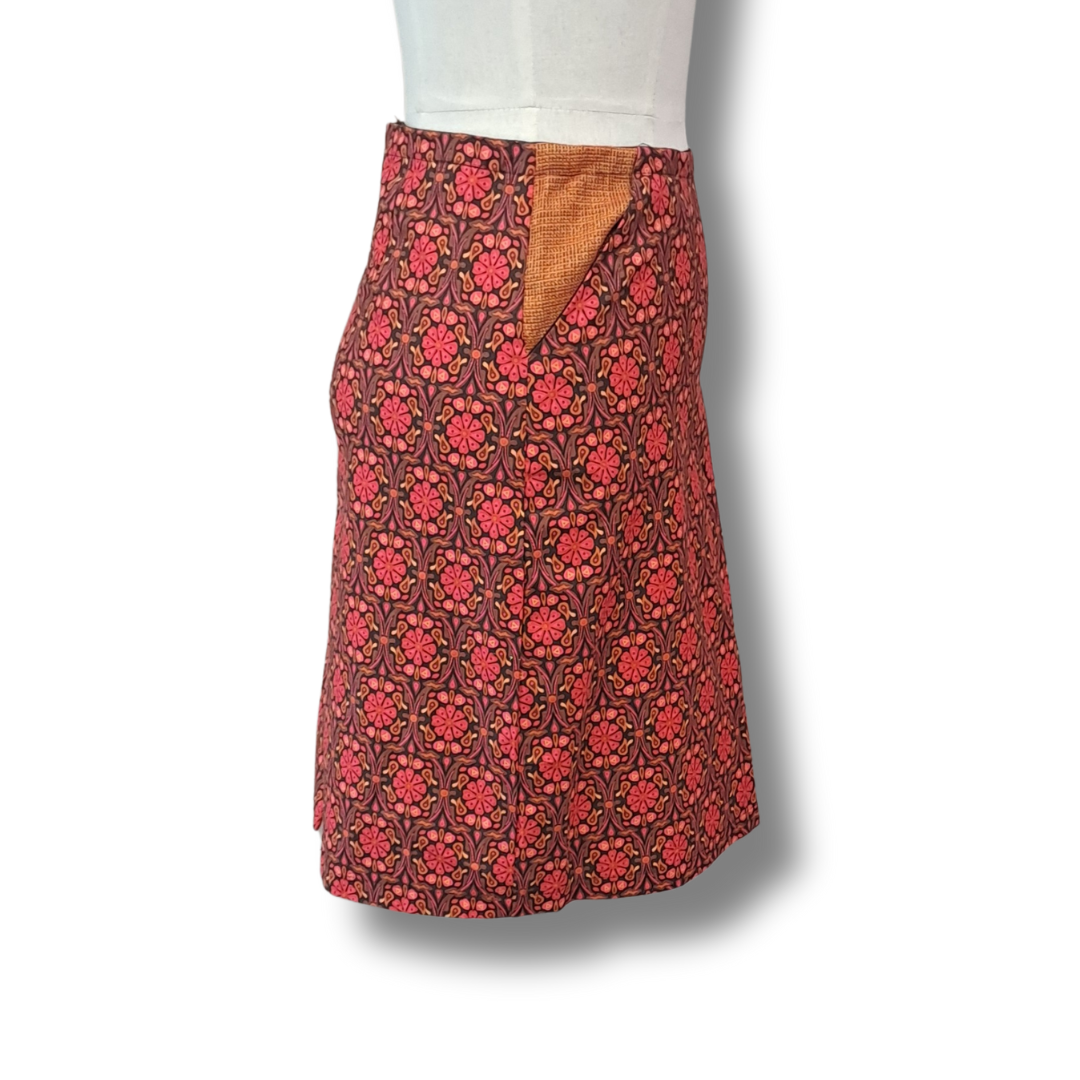 Scintilla - Floral Paisley Print Skirt - Side View