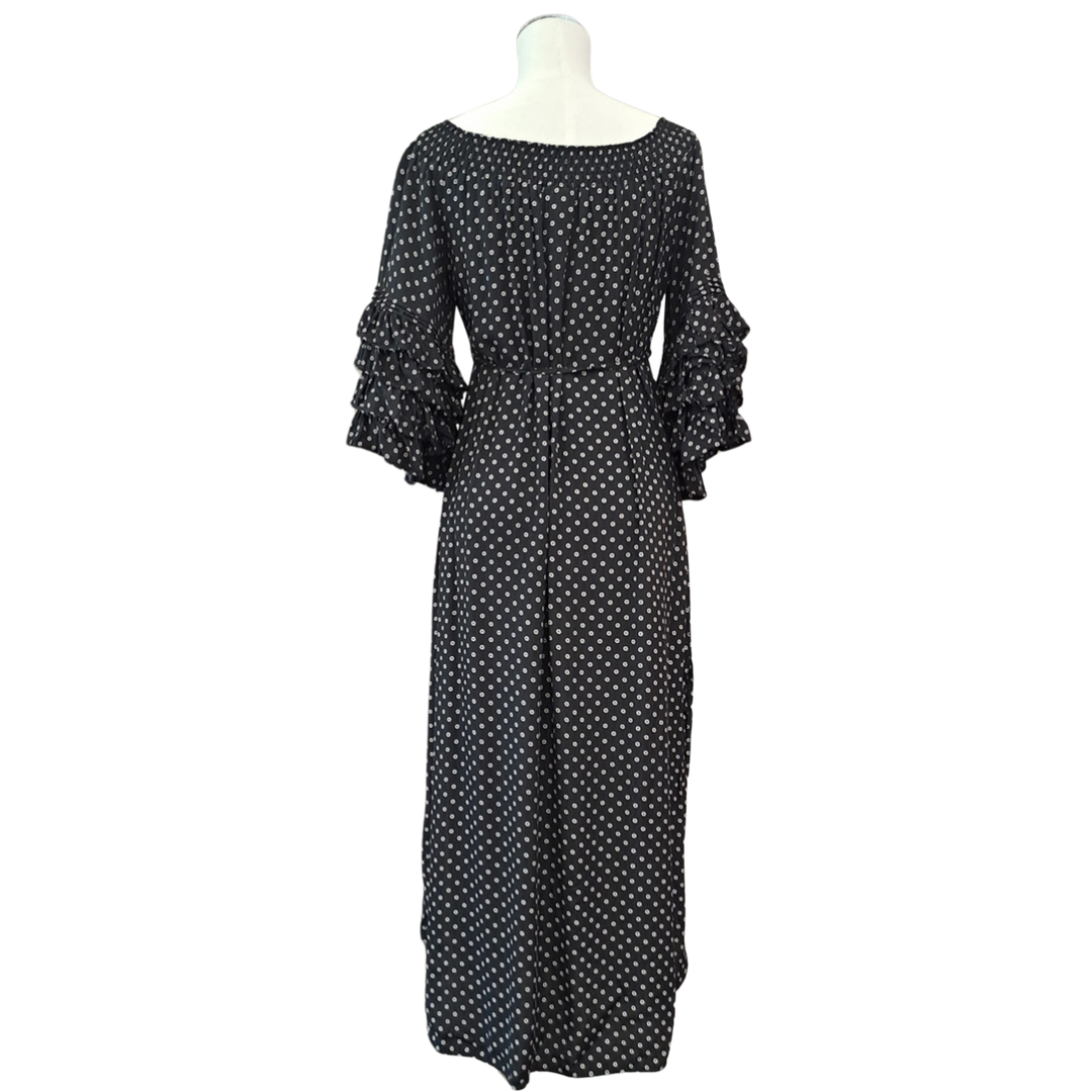 Seed - Black & White Print Maxi Dress - Back View