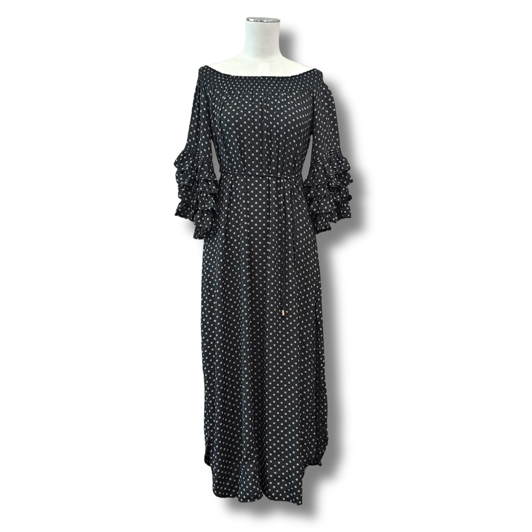 Seed - Black & White Print Maxi Dress - Front View