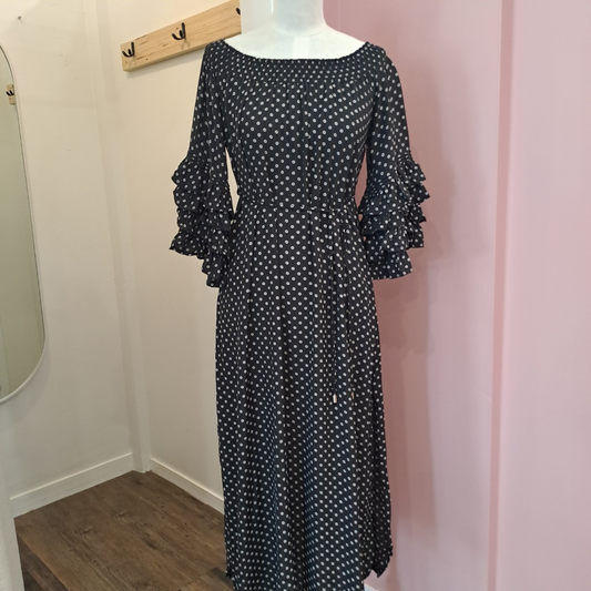 Seed - Black & White Print Maxi Dress - Size XS