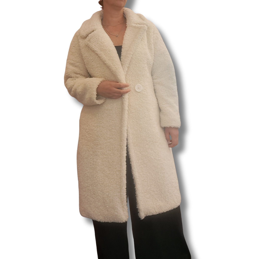 Seed - Long Teddy Coat - Front View