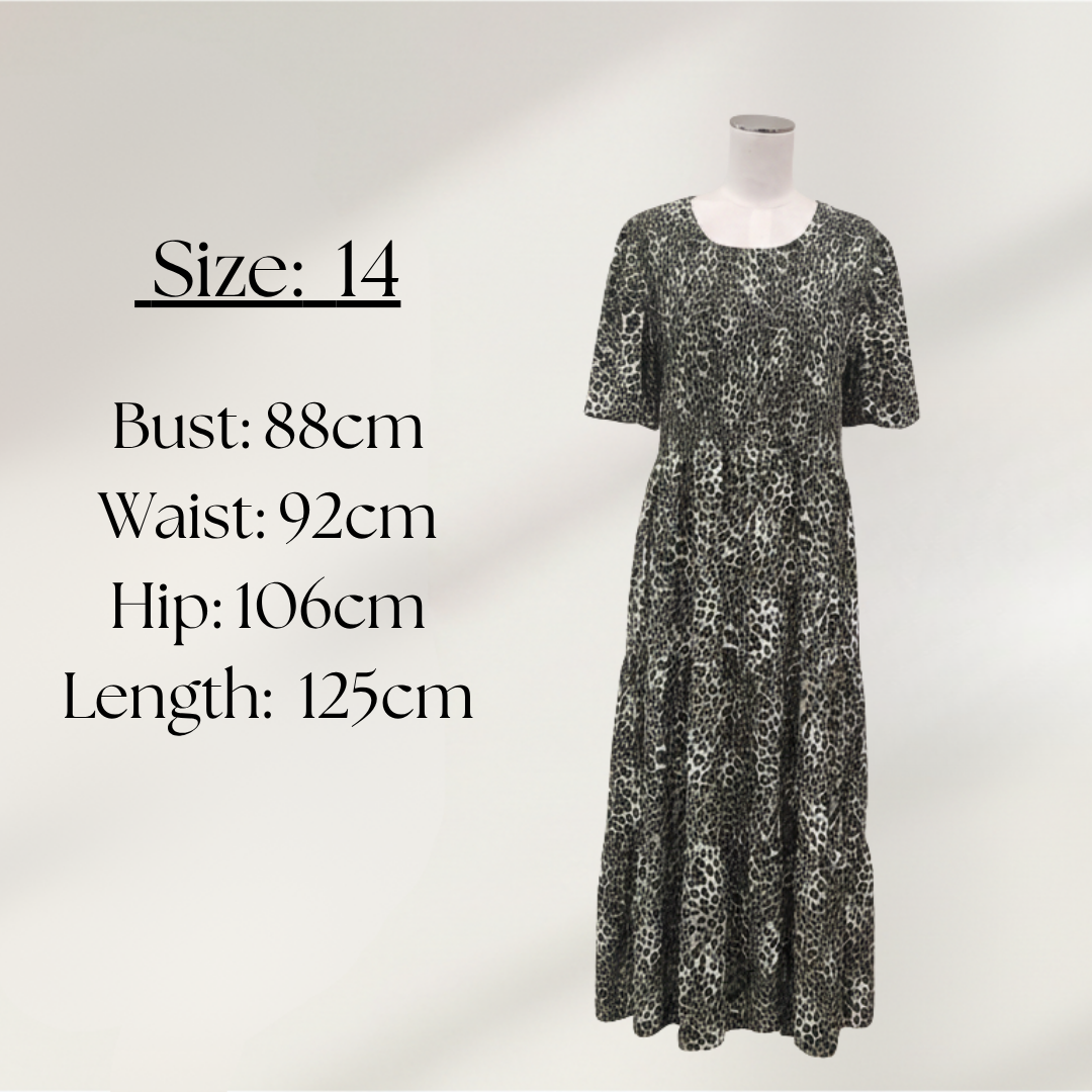 Seeking Lola - Green Leopard Dress - Size 14 - Size Chart
