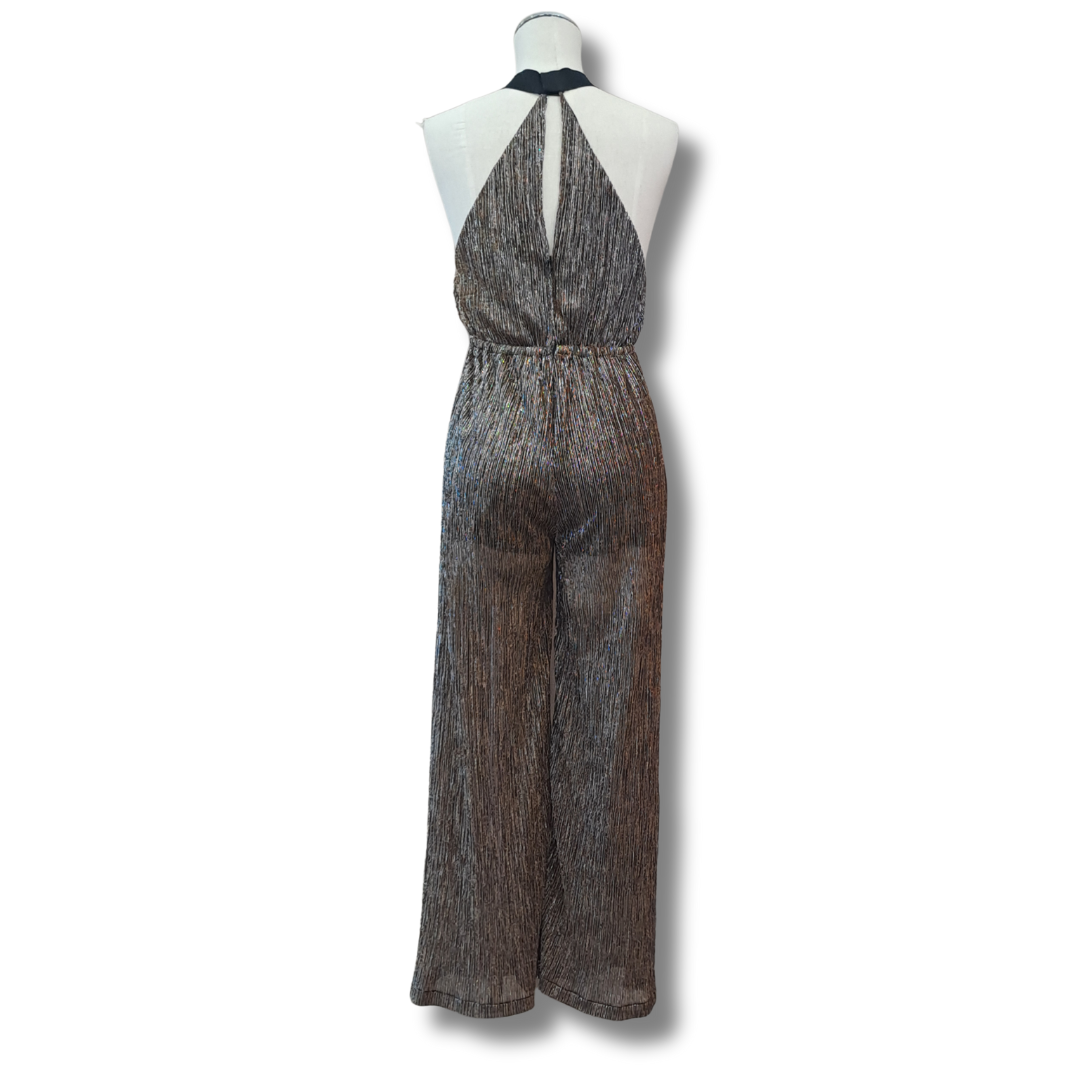 Shakuhachi - Gold Dust Halter Jumpsuit  - Back
