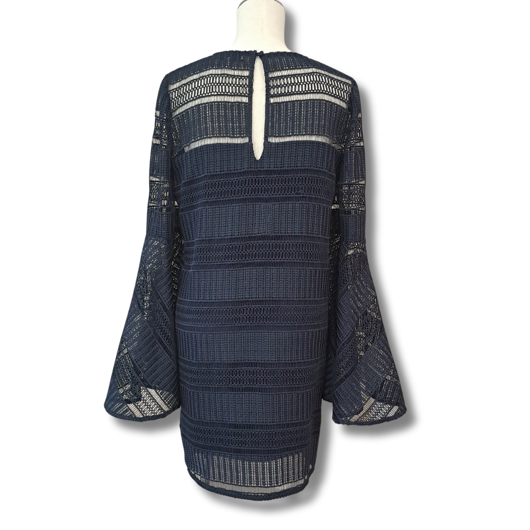 Shona Joy - Aruba Flared Sleeve Shift Dress - Back