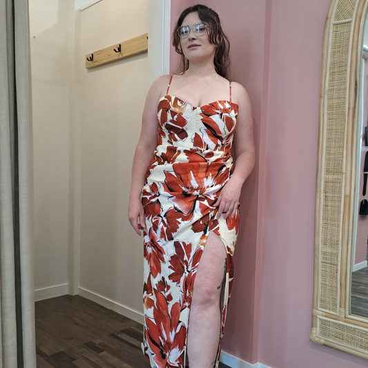 Shona Joy - Bustier Draped Midi Dress - Size 16 - BNWT