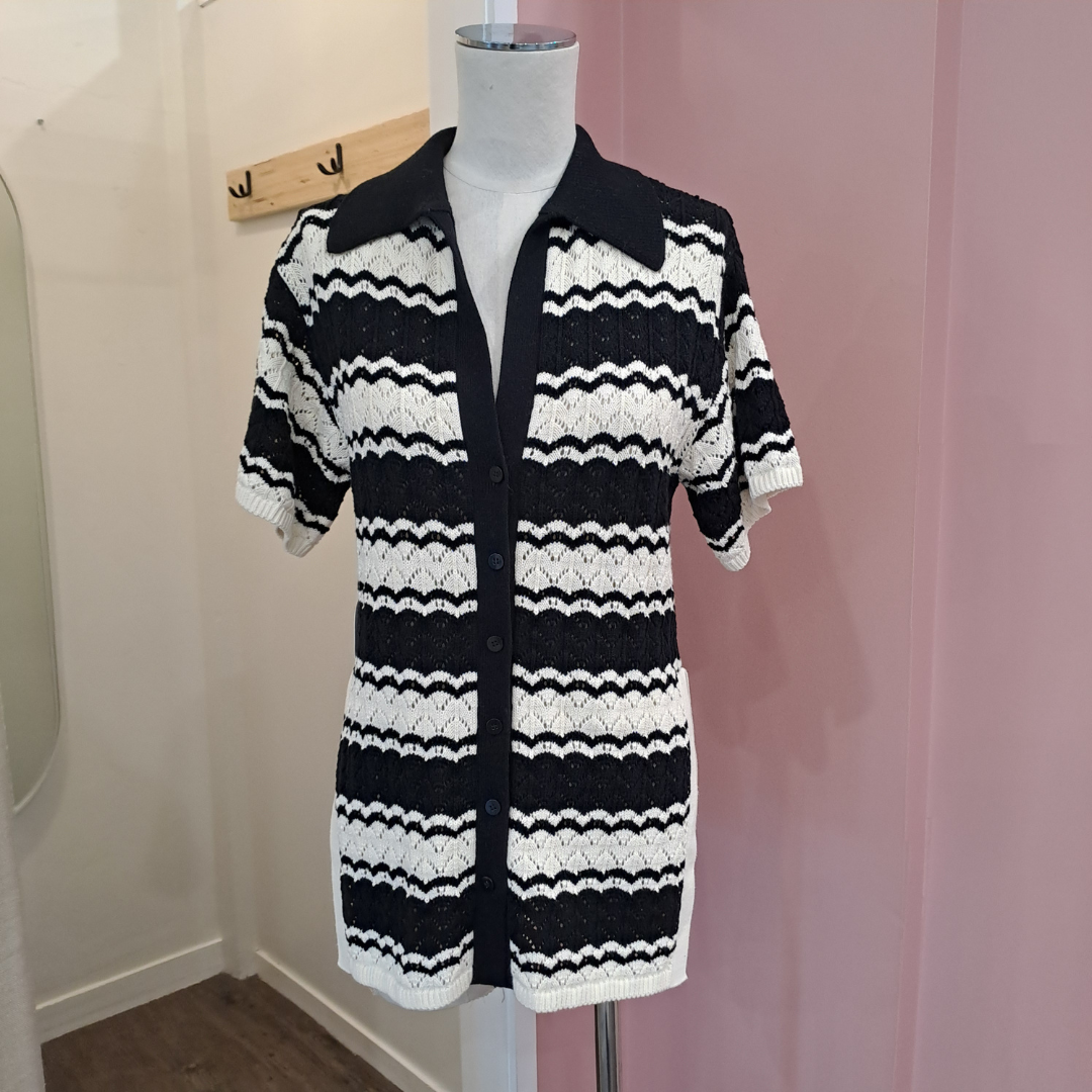 Shona Joy - Ravello Crochet Relaxed Shirt - Size XS - BNWT
