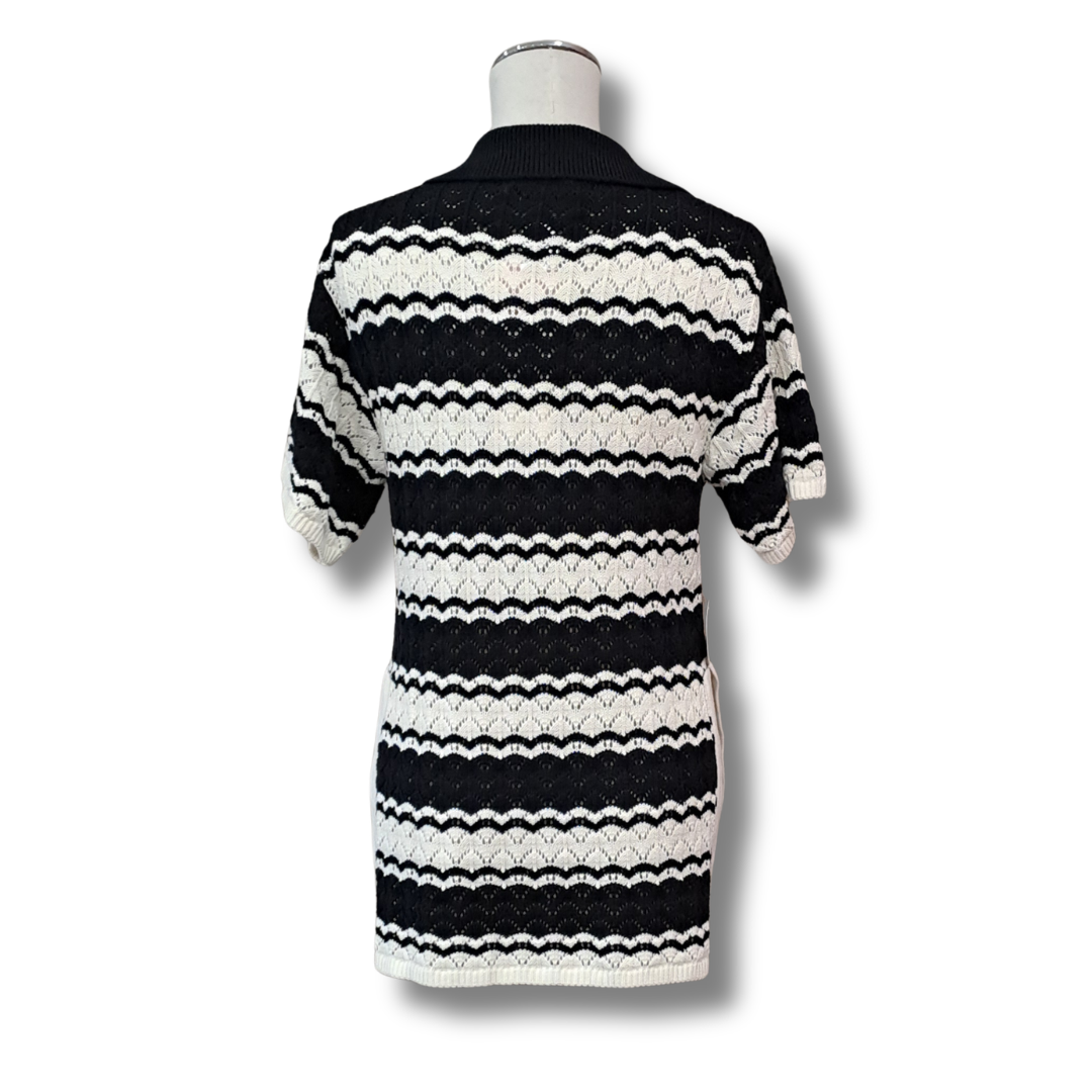 Shona Joy - Ravello Crochet Relaxed Shirt - Size XS - Back View