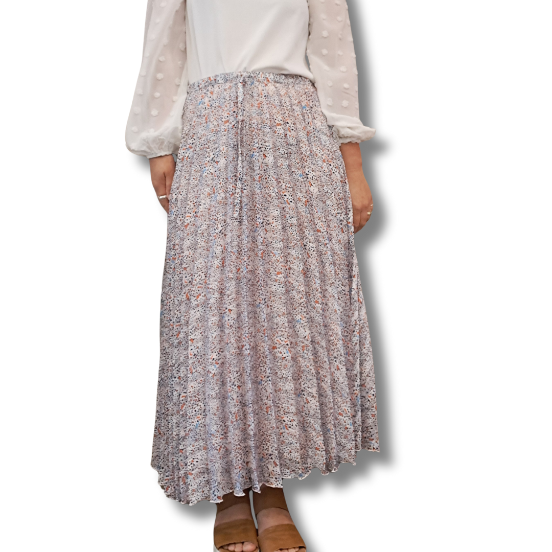 Sills - Pink Leopard Pleat Skirt - Size 14 - Front