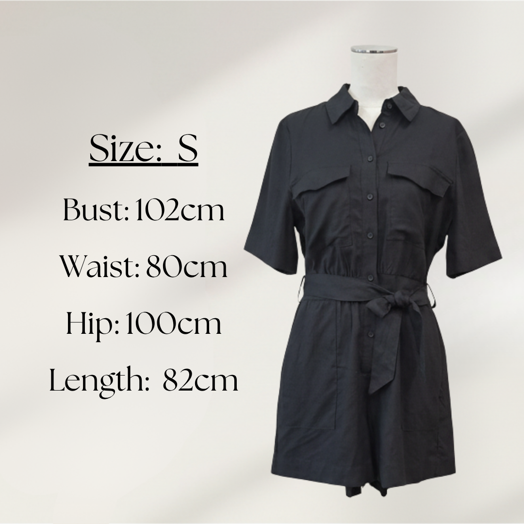 D-Luxe - Linen Blend Romper - Size S