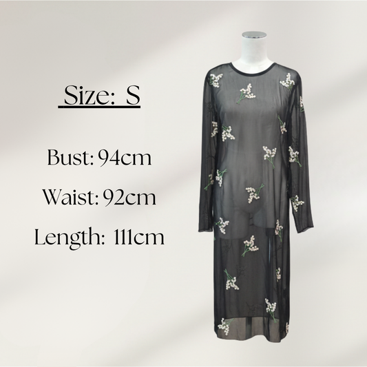Kate Sylvester - Sheer Embroidered Dress - Size S
