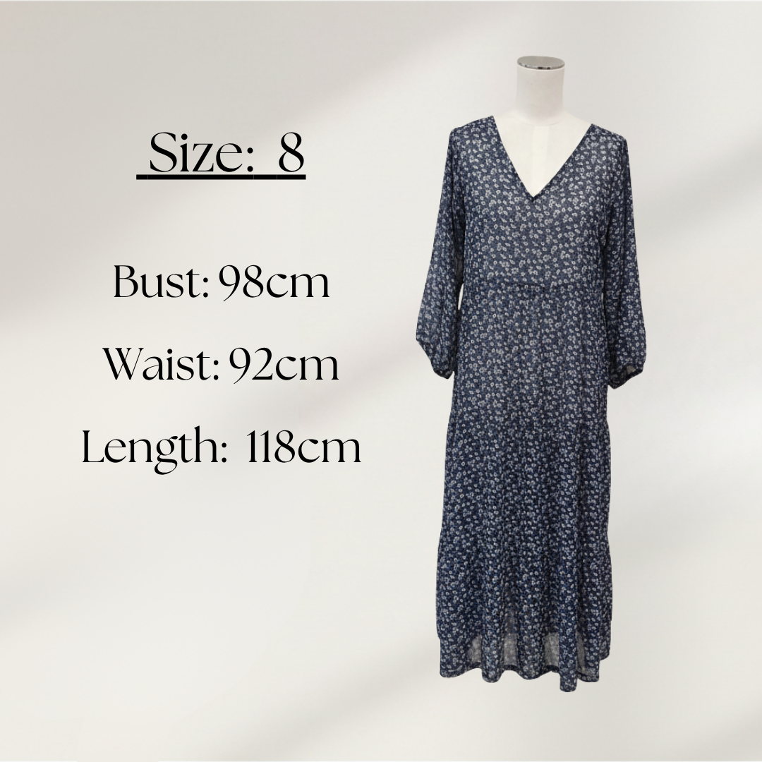 Kilt - Floral Midi Dress - Size 8