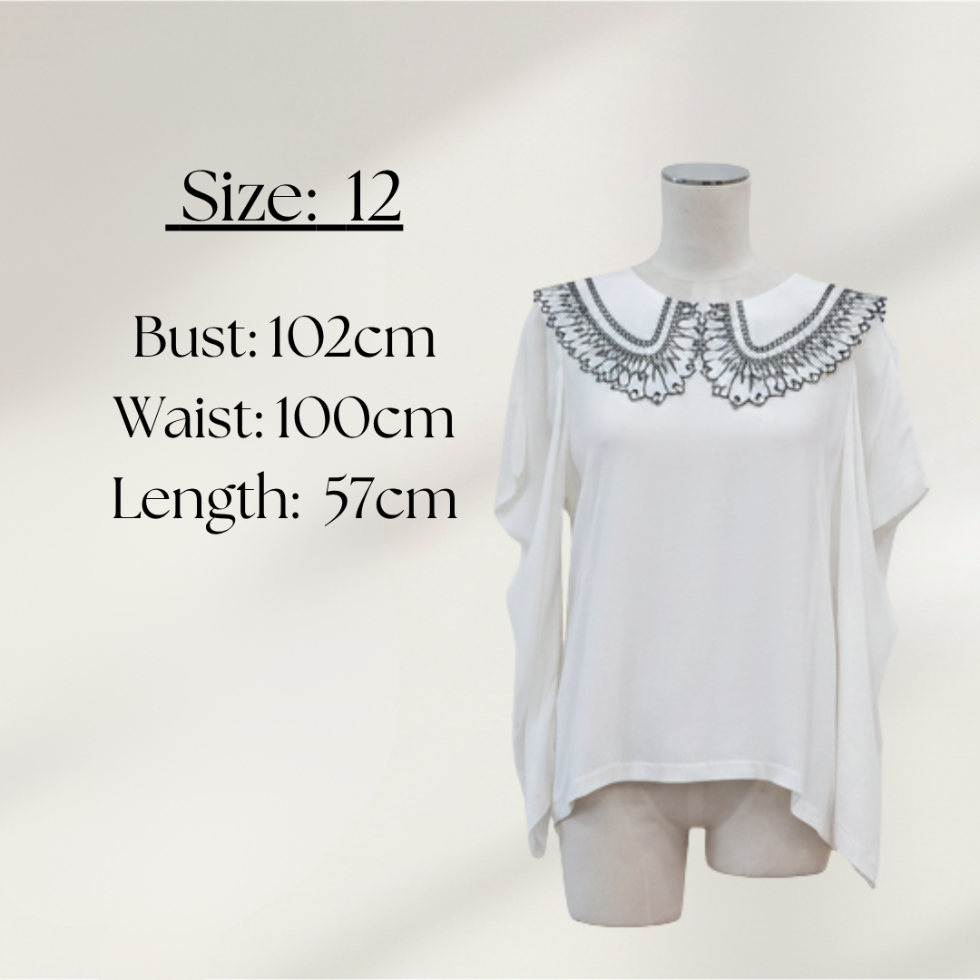 Sheryl May - Big Collar Blouse - Size 12 - Size Chart