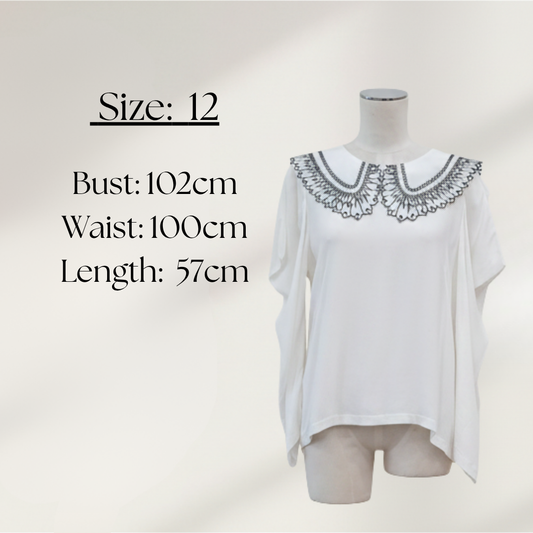 Sheryl May - Big Collar Blouse - Size 12 - Size Chart