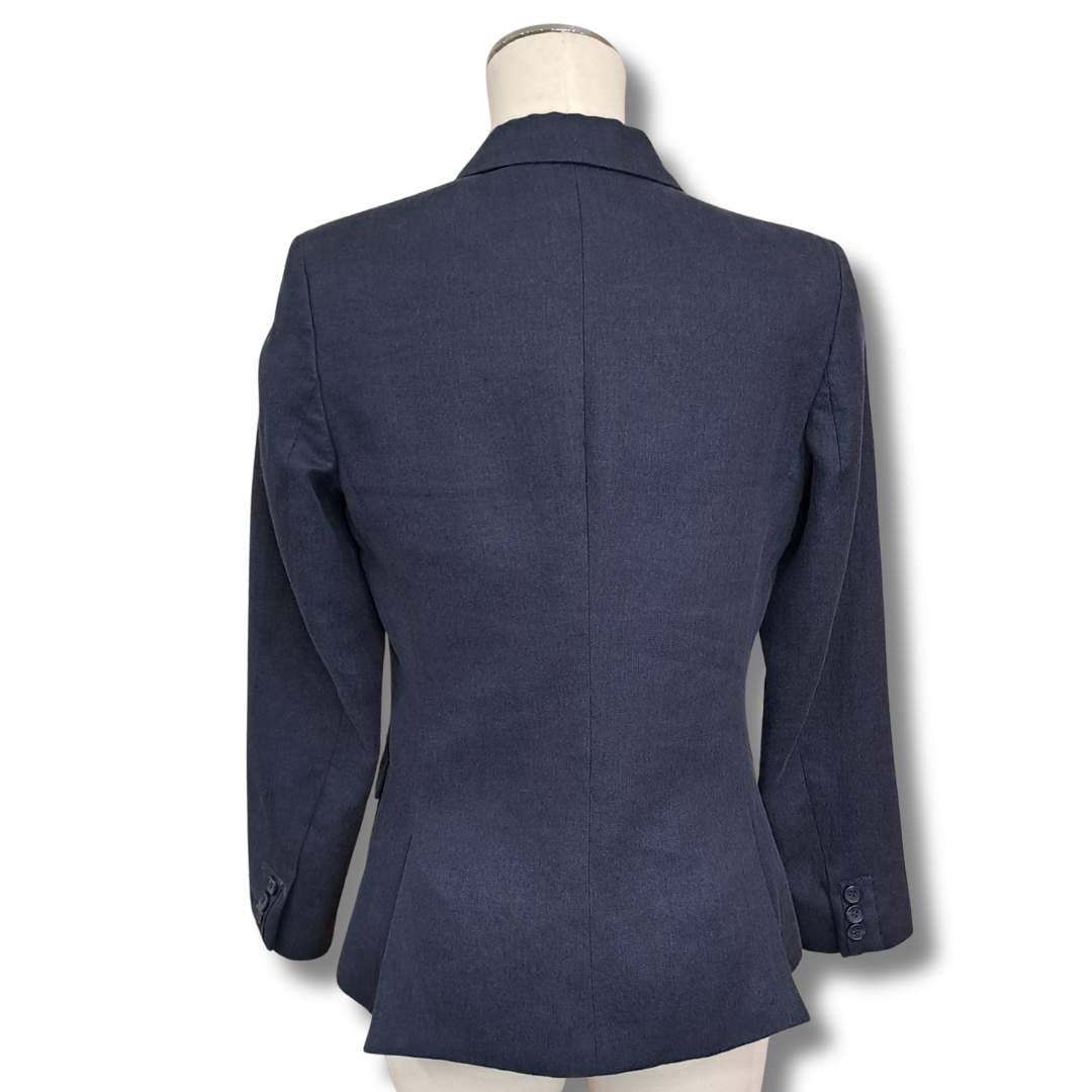 Sportscraft - Freya Linen Blazer in Navy - Back View