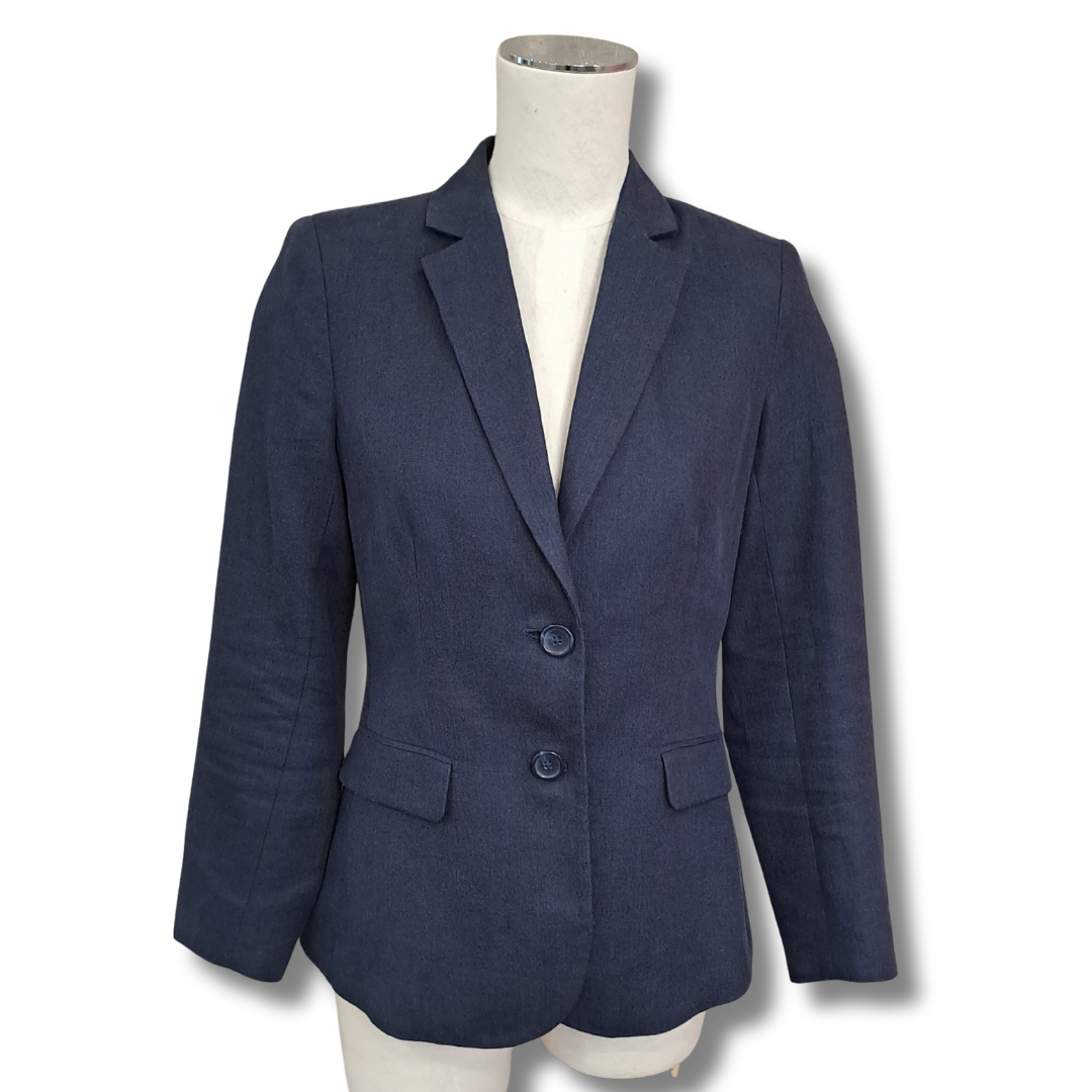 Sportscraft - Freya Linen Blazer in Navy - Front View