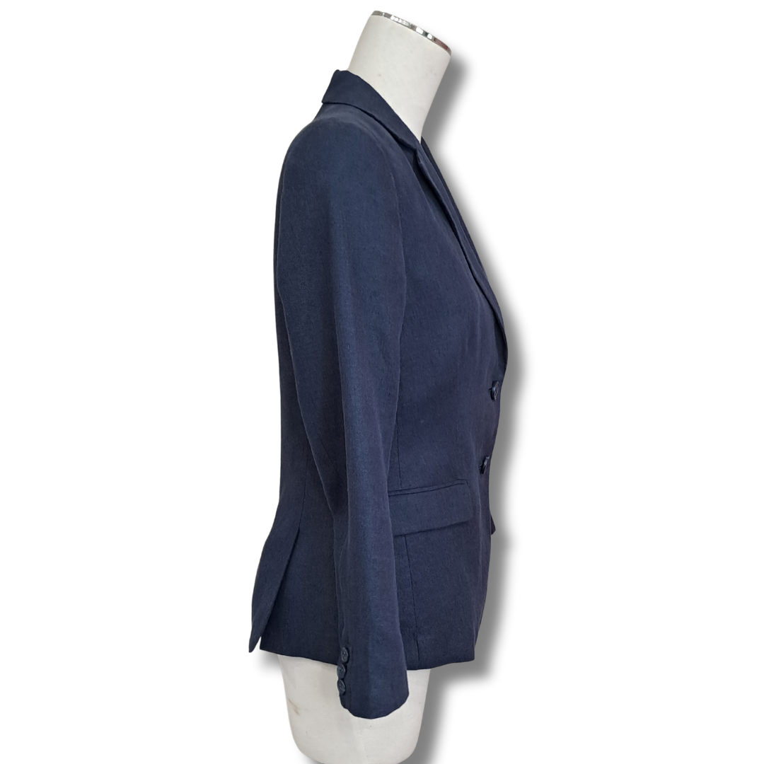 Sportscraft - Freya Linen Blazer in Navy - Side View