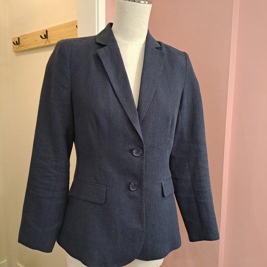 Sportscraft - Freya Linen Blazer in Navy - Size 6