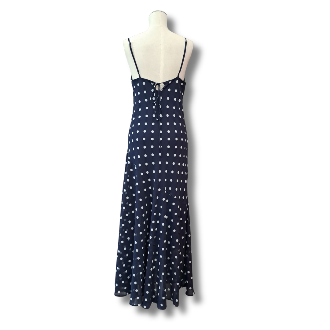 Stories Be Told - Reign Navy Polka Dot Maxi - Size 10 - Back
