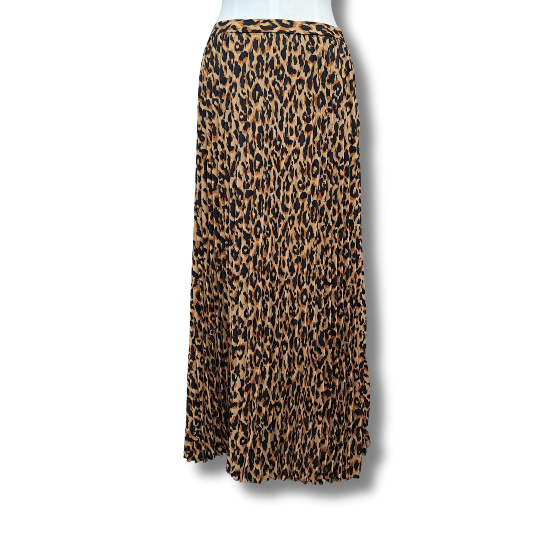 Superette - Leopard Print Pleat Skirt - Front View