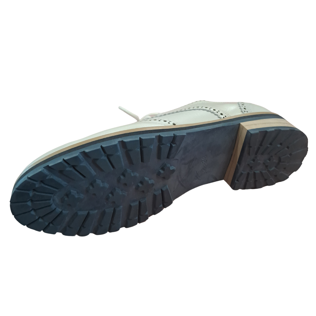 Sylvester - Ivory Cream Leather Brogues - Sole