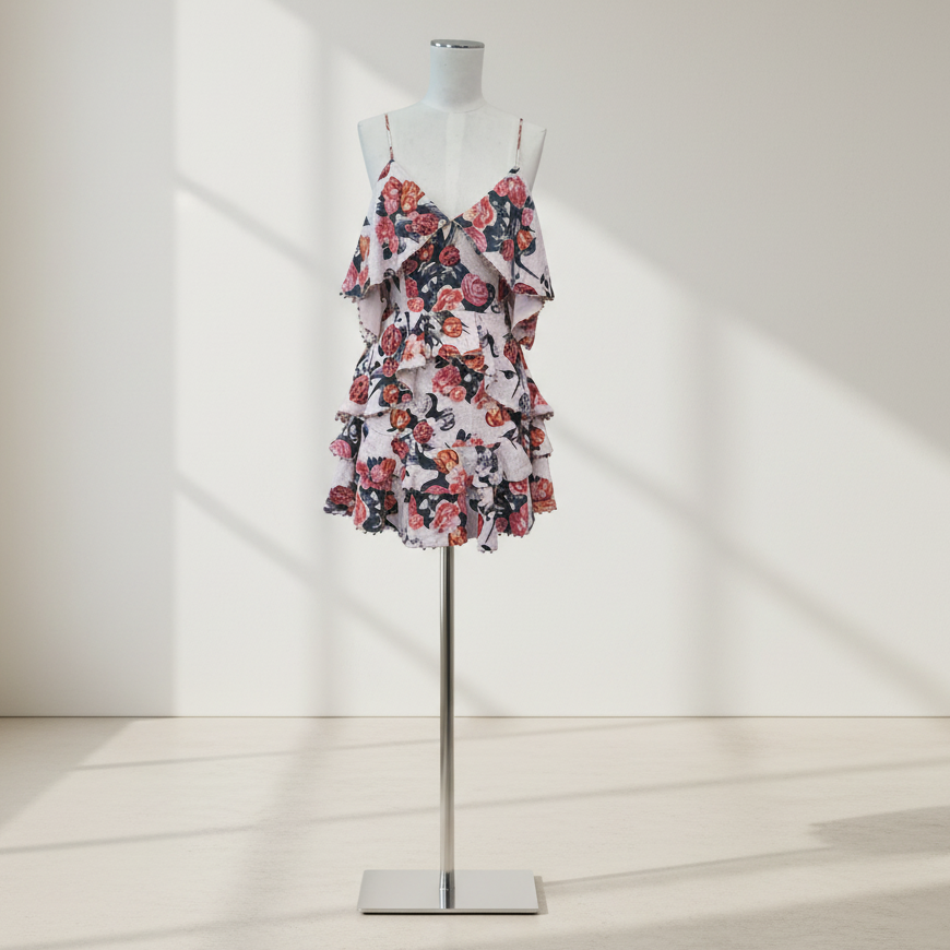 Talulah - Rose Quartz Ruffle Mini Dress - Size M