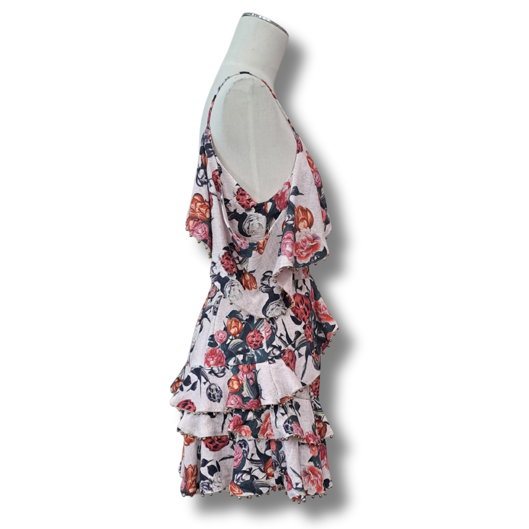 Talulah - Rose Quartz Ruffle Mini Dress - Side View