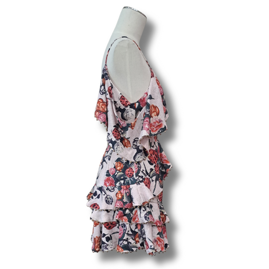 Talulah - Rose Quartz Ruffle Mini Dress - Side View