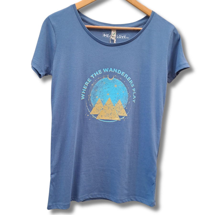 The Heart Love Co - Organic Cotton Blue Wanderer 3 Tee - Size S