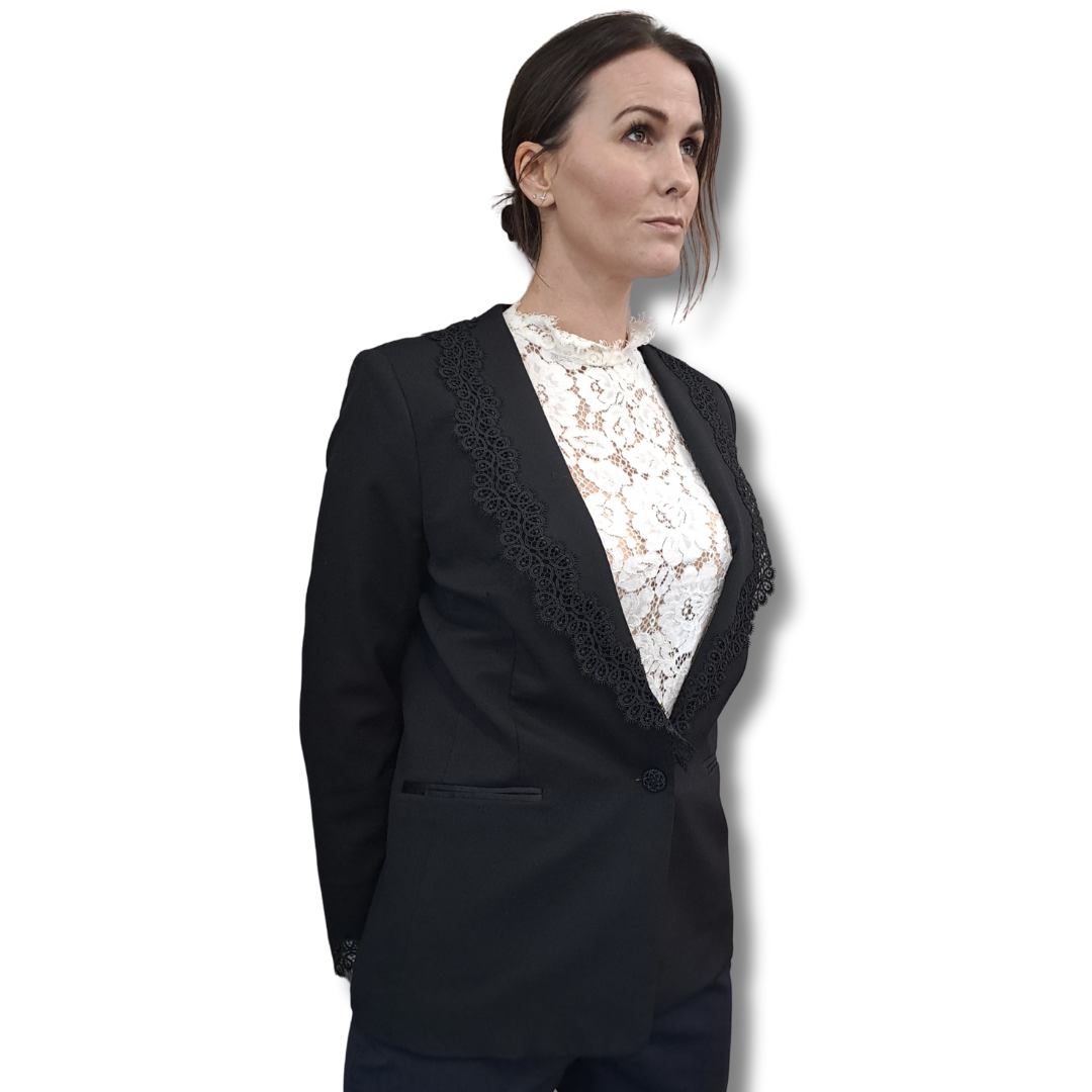 The Kooples - Lace Wool Jacket - Size 8 - Side