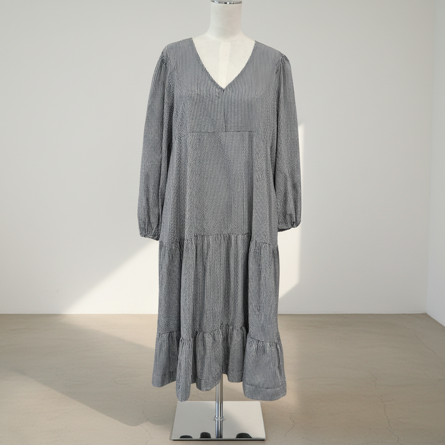 The Shanty Corporation - Tiered Gingham Midi Dress - Size S