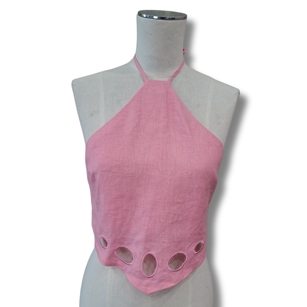 The Wolf Gang - Del Mar Halter Top - Size  L - BNWT - Front