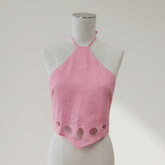The Wolf Gang - Del Mar Halter Top - Size  L - BNWT - Front