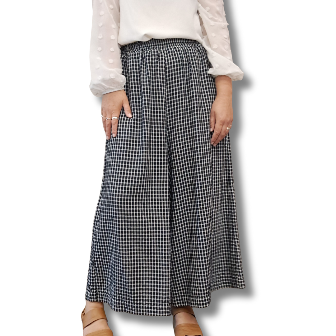 Thing Thing - Cotton Blend Check Pant - Front View