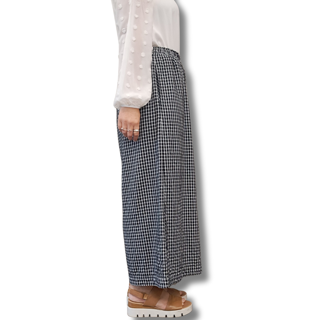 Thing Thing - Cotton Blend Check Pant - Side View