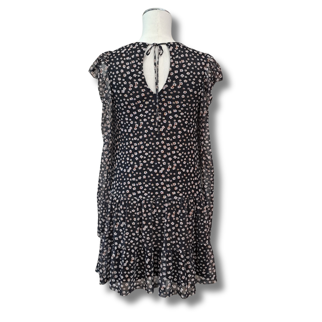 Topshop - Floral Mesh Mini Dress - Size 10 - Back