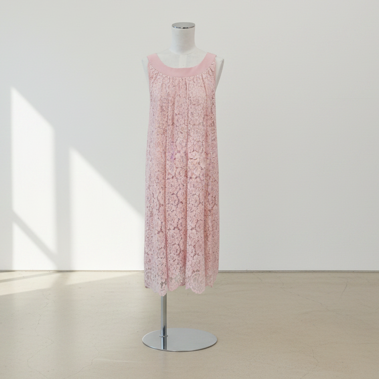 Tuesday - Pink Lace Dress - Front View